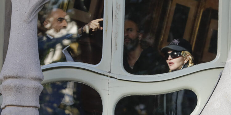 Madonna Checks Out Antonio Gaudi in Barcelona, Spain